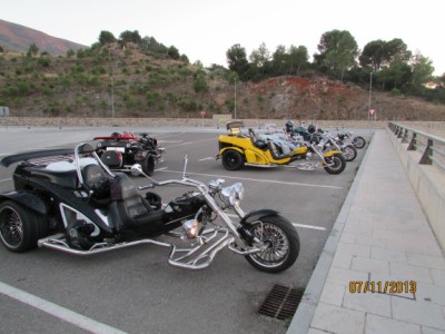 Trike garé en ligne