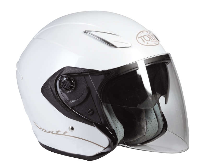 Casque jet double visière blanc