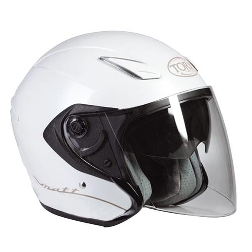 Casque blanc visière