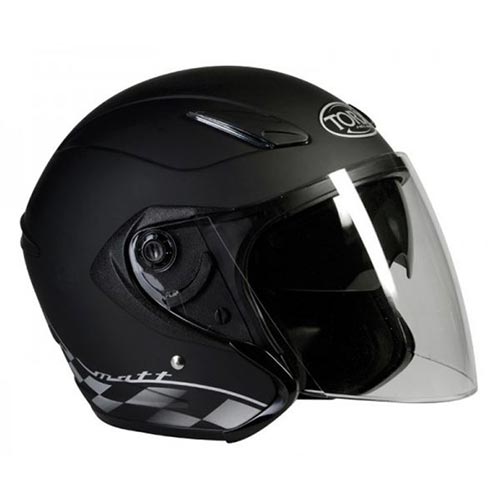 Casque jet noir visière