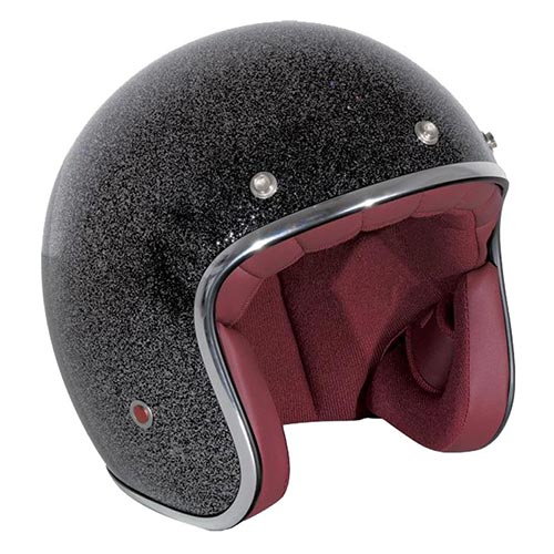 Casque jet pailleté gris trike