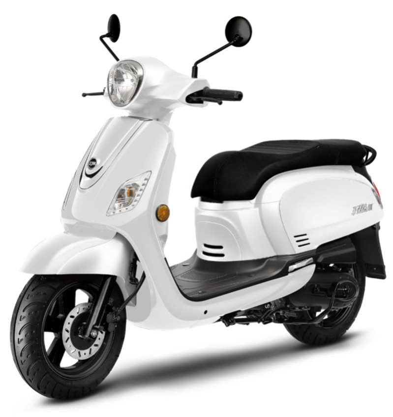 scooter sym fiddle 125 blanc rétro